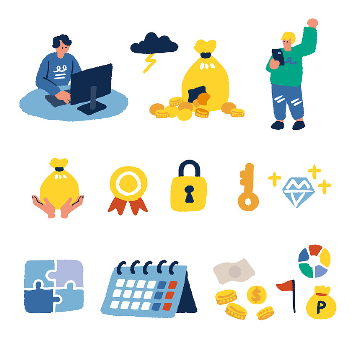 Illustration set for computer and security images