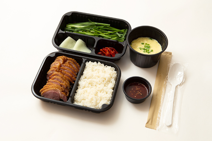 Roast duck meat and vegetables, Lunch box