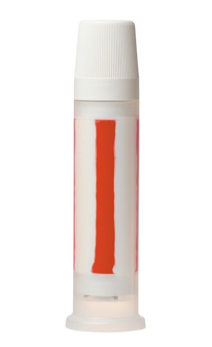 Plastic tube with toothpaste, inside there is a red stripe. Capacity on isolated background Plastic tube with toothpaste, inside there is a red stripe. Capacity on isolated background