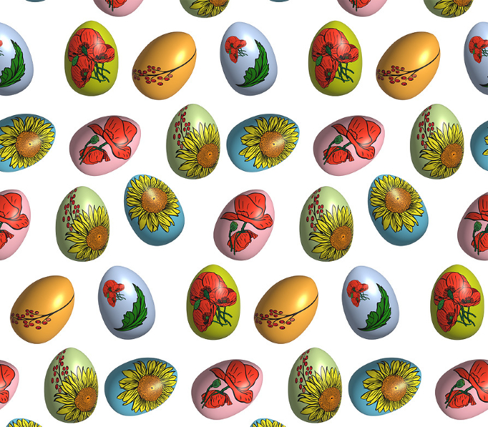 Repeating pattern of Easter colorful eggs, Happy Easter, 3D rendering illustration Repeating pattern of Easter colorful eggs, Happy Easter, 3D rendering illustration