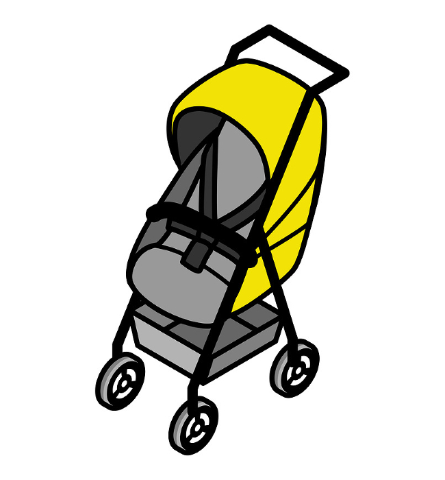 Stroller yellow - isometric with main line