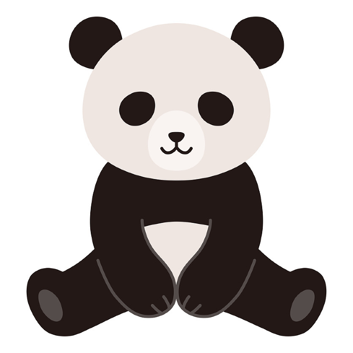 Vector illustration of a sitting panda. Icons, Animals