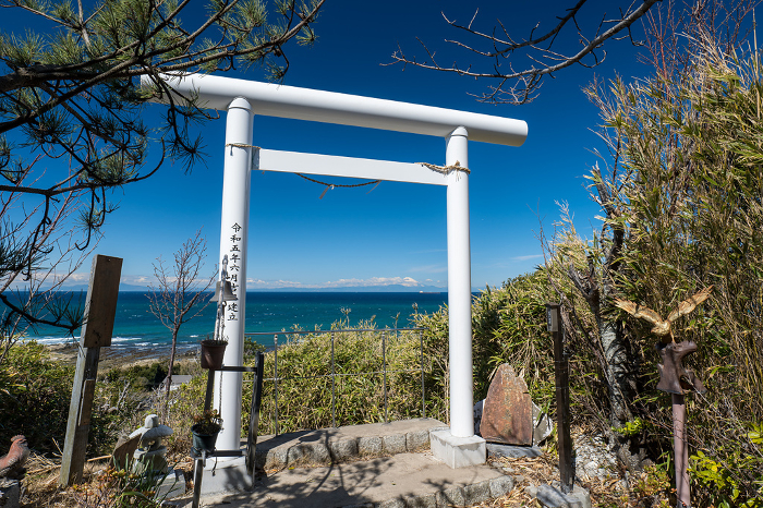 Torii at Fuji Harvesting Observatory, Suzaki Shrine, Tateyama, Chiba, March