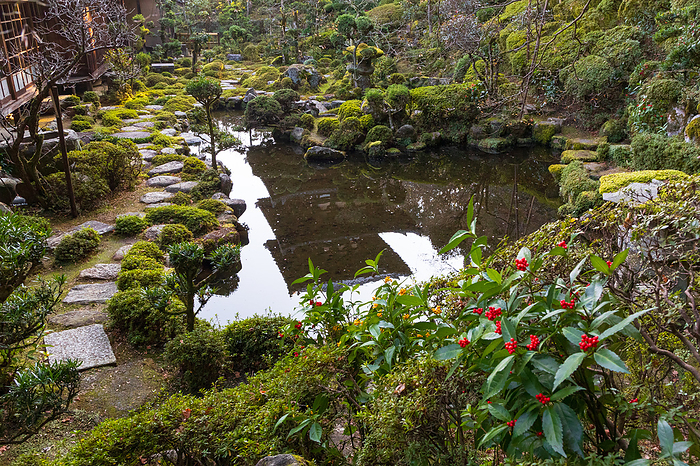 Senryo-colored garden at Seinan-in Temple, Taima-ji, Nara Prefecture