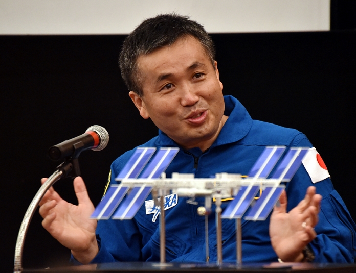 Astronaut Wakata Returns to Japan First Japanese ISS Captain July 29, 2014, Tokyo, Japan   Japanese astronaut Koichi Wakata speaks during a news conference at the Japan National Press Club in Tokyo on Tuesday, July 29, 2014. Wakata, the first Japanese commander of the International Space Station, landed in Kazakhstan aboard a Russian Soyuz spacecraft upon his return to Earth on May 14 after completing a six month mission in the space.   Photo by Natsuki Sakai AFLO  AYF  mis 