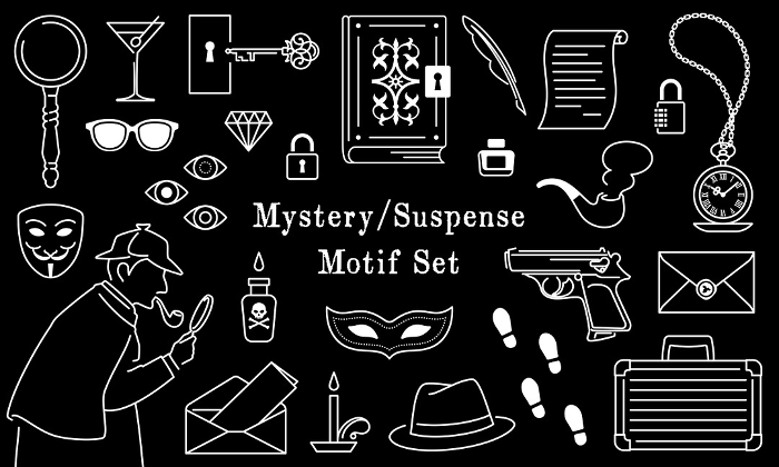 Mystery, Suspense, Mystery, Riddle, Spy Motif Set (Black Background ver.)