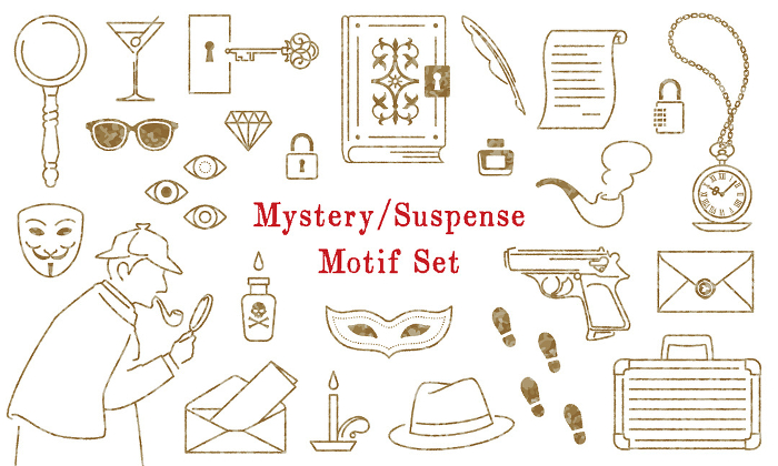 Mystery, Suspense, Mystery, Riddle, Spy Motif Set (Textured ver.)