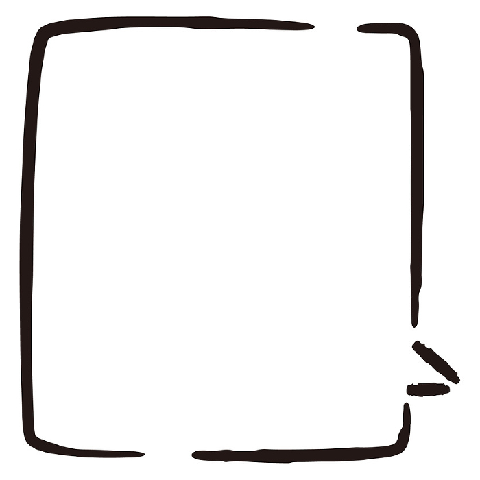 Simple and stylish square hand-drawn speech bubble (monochrome, standalone)