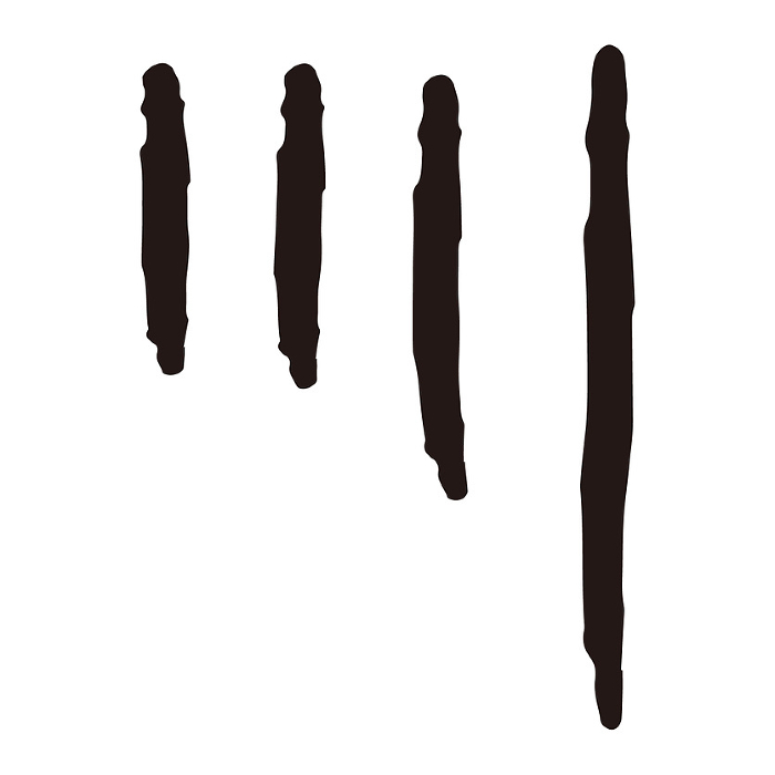 Line mark (Gahn) hand-drawn to indicate shock or depressed emotions