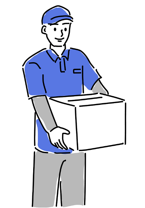 Moving/courier simple line drawing of a package delivery company