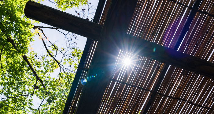 Avoid direct sunlight with a bamboo screen and enjoy a refreshing summer.