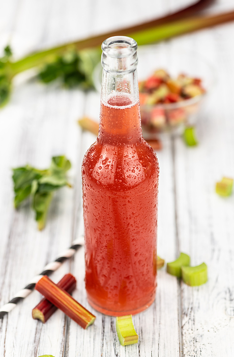 Fresh made Rhubarb Spritzer  close up  selective focus  Fresh made Rhubarb Spritzer  close up  selective focus , by Zoonar Christoph Sch