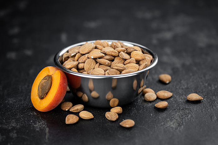 Shelled Apricot Kernels  close up shot  selective focus  Shelled Apricot Kernels  close up shot  selective focus , by Zoonar Christoph Sch