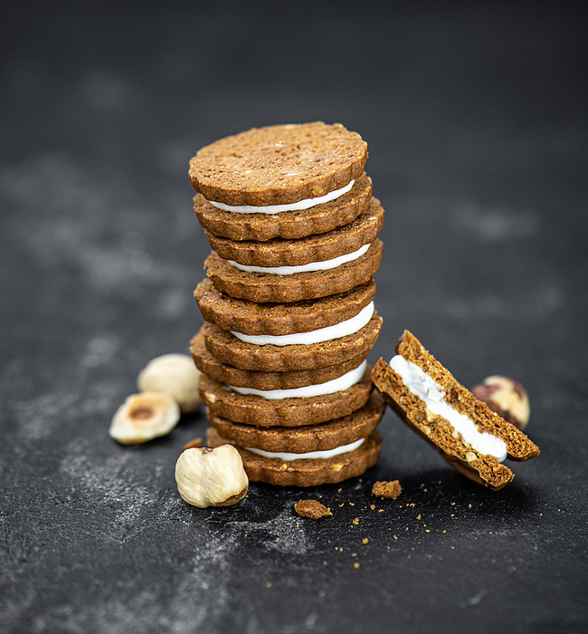 Hazelnut Cream Cookies  close up  selective focus  Hazelnut Cream Cookies  close up  selective focus , by Zoonar Christoph Sch