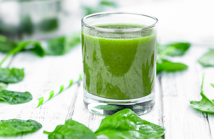 Freshly made spinach smoothie  close up  selective focus  Freshly made spinach smoothie  close up  selective focus , by Zoonar Christoph Sch