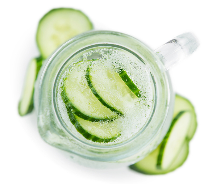 Portion of Cucumber Water isolated on white Portion of Cucumber Water isolated on white, by Zoonar Christoph Sch