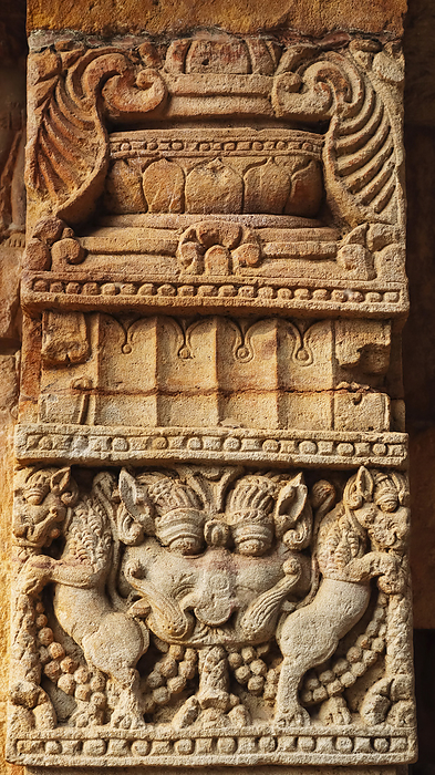 Ancient Lion Face Carving on the Parshurameshwara Temple, Bhubaneshwar, Odisha, India. Ancient Lion Face Carving on the Parshurameshwara Temple, Bhubaneshwar, Odisha, India., by Zoonar RealityImages