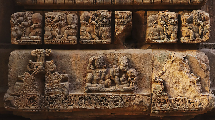 Erotic Sculpture and Animals Carving on the Parshurameshwara Temple, Bhubaneshwar, Odisha, India. Erotic Sculpture and Animals Carving on the Parshurameshwara Temple, Bhubaneshwar, Odisha, India., by Zoonar RealityImages