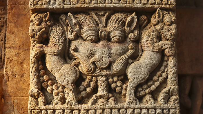 Ancient Lion Face Carving on the Parshurameshwara Temple, Bhubaneshwar, Odisha, India. Ancient Lion Face Carving on the Parshurameshwara Temple, Bhubaneshwar, Odisha, India., by Zoonar RealityImages