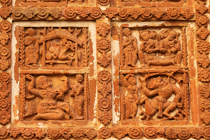 Ancient Human Life Describe on the Jor Bangla Temple, Bishnupur, West Bengal, India. Ancient Human Life Describe on the Jor Bangla Temple, Bishnupur, West Bengal, India., by Zoonar RealityImages