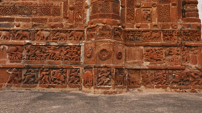 War Scenes and ancient human life Carvings on the Jor Bangla Temple, Bishnupur, West Bengal, India. War Scenes and ancient human life Carvings on the Jor Bangla Temple, Bishnupur, West Bengal, India., by Zoonar RealityImages