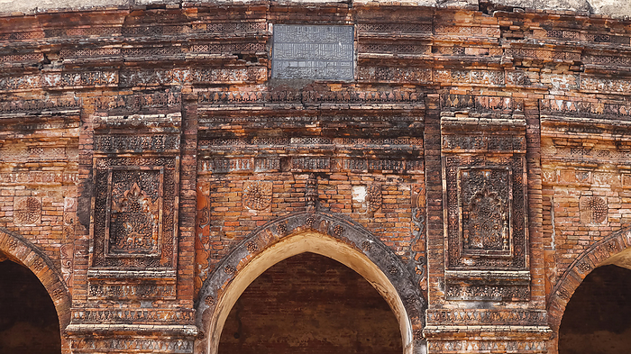 Carvings on the Red Bricks of Kadam Rasul Mosque, Gour, Malda, West Bengal, India. Carvings on the Red Bricks of Kadam Rasul Mosque, Gour, Malda, West Bengal, India., by Zoonar RealityImages