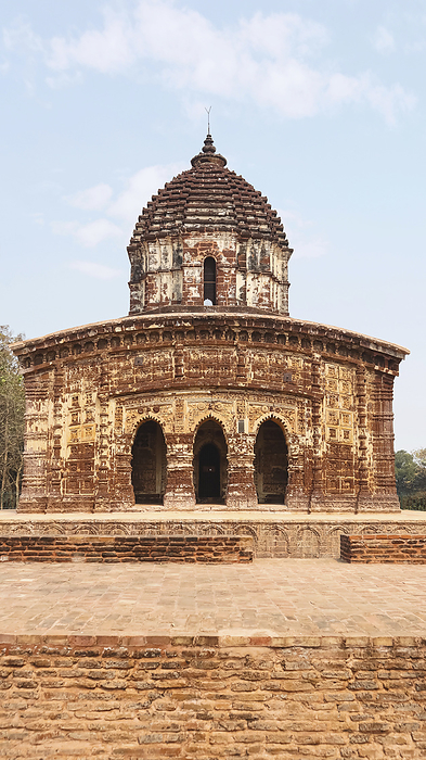 Rear View of Nandalal Temple, one of the Ek Ratna Style Temple, Bishnupur, West Bengal, India. Rear View of Nandalal Temple, one of the Ek Ratna Style Temple, Bishnupur, West Bengal, India., by Zoonar RealityImages