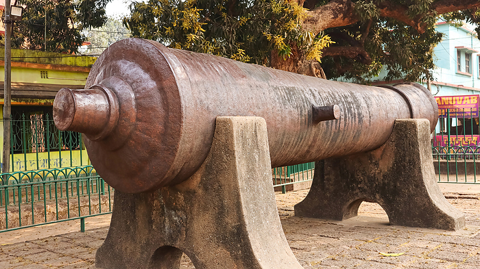 Dalmadal Cannon is one of the largest Cannon with 3.84m in Length. It was built under the King Gopal Singh in 1742, Bishnupur, West Bengal, India. Dalmadal Cannon is one of the largest Cannon with 3.84m in Length. It was built under the King Gopal Singh in 1742, Bishnupur, West Bengal, India., by Zoonar RealityImages