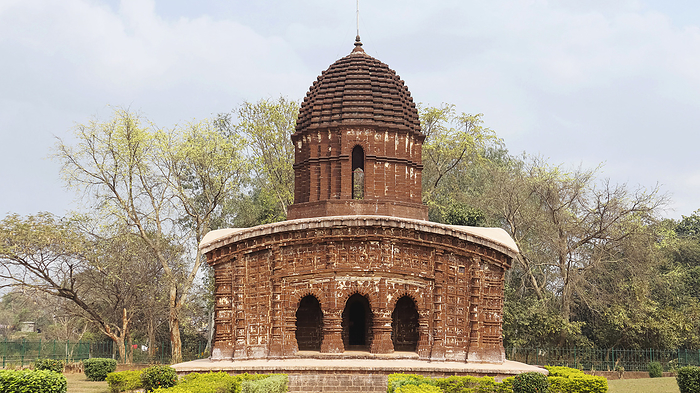 Rear View of Nandalal Temple,  one of Jor mandir Group of Temples  Bishnupur, West Bengal, India. Rear View of Nandalal Temple,  one of Jor mandir Group of Temples  Bishnupur, West Bengal, India., by Zoonar RealityImages