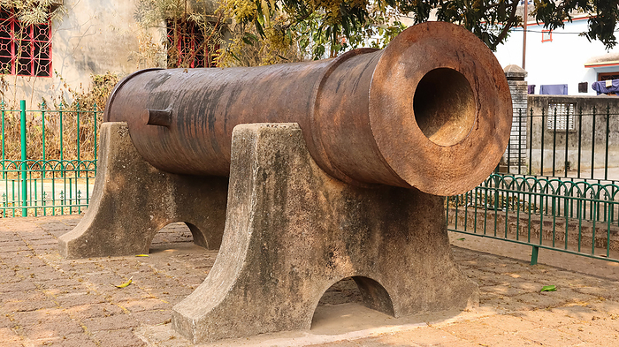 Dalmadal Cannon is one of the largest Cannon with 3.84m in Length. It was built under the King Gopal Singh in 1742, Bishnupur, West Bengal, India. Dalmadal Cannon is one of the largest Cannon with 3.84m in Length. It was built under the King Gopal Singh in 1742, Bishnupur, West Bengal, India., by Zoonar RealityImages