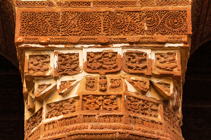 Carving Pillars of Jor Bangla Temple, Bishnupur, West Bengal, India. Carving Pillars of Jor Bangla Temple, Bishnupur, West Bengal, India., by Zoonar RealityImages