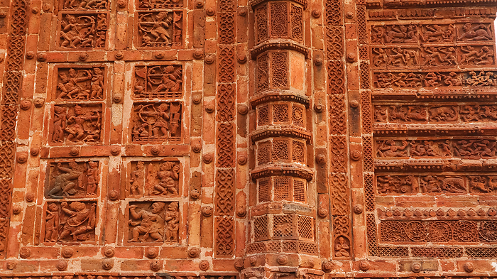 Ancient Carvings on the Jor Bangla Temple, Bishnupur, West Bengal, India. Ancient Carvings on the Jor Bangla Temple, Bishnupur, West Bengal, India., by Zoonar RealityImages