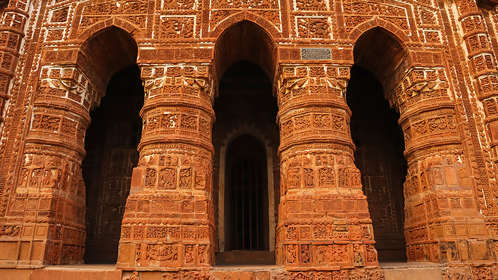 Carved Pillars of Jor Bangla Temple, Bishnupur, West Bengal, India. Carved Pillars of Jor Bangla Temple, Bishnupur, West Bengal, India., by Zoonar RealityImages
