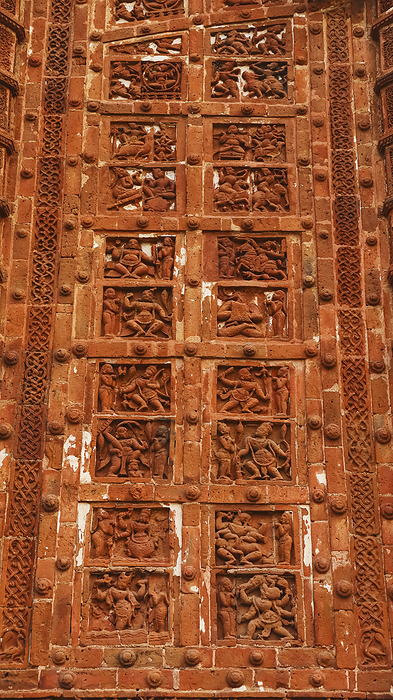 Carvings of Hindu God and Goddess on the Jor Bangla Temple, Bishnupur, West Bengal, India. Carvings of Hindu God and Goddess on the Jor Bangla Temple, Bishnupur, West Bengal, India., by Zoonar RealityImages