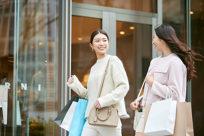 Two Japanese women shopping