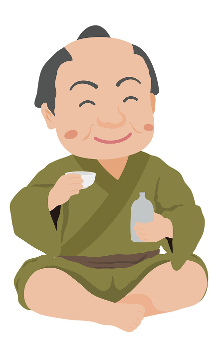 Edo Period townspeople drinking sake