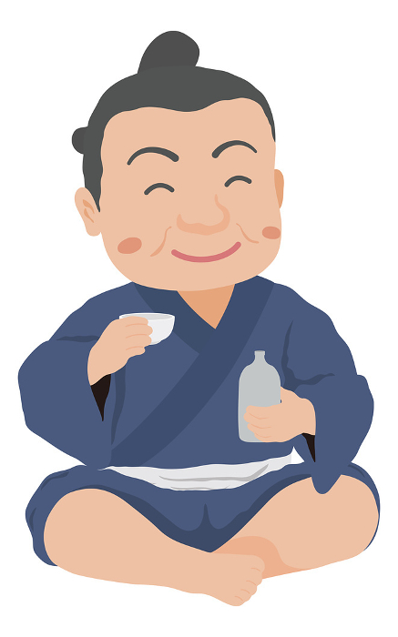 Edo Period townspeople drinking sake