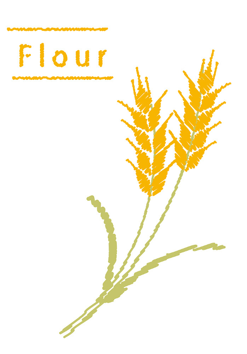 Stitch-style wheat icon illustration