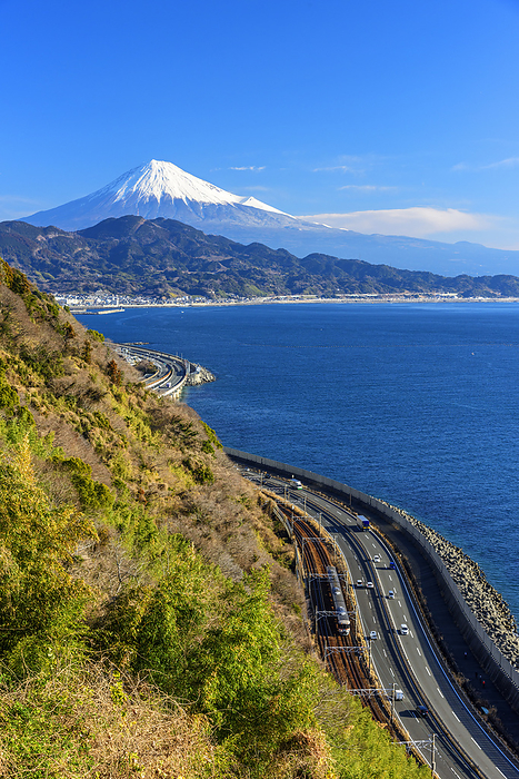 Mt. Fuji and Suruga Bay from Sattva Pass, Shizuoka Prefecture