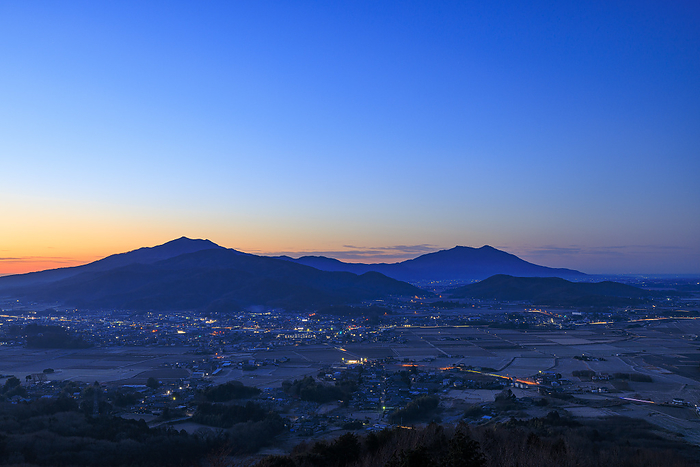 View of Mt. Tsukuba from the observatory at Tomiyayama Fureai Park, Sakuragawa City, Ibaraki Prefecture