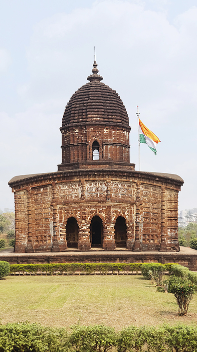 View of One of the Jor Mandir Temple, Red Bricks Carving Temple, Bishnupur, West Bengal, India. View of One of the Jor Mandir Temple, Red Bricks Carving Temple, Bishnupur, West Bengal, India., by Zoonar RealityImages