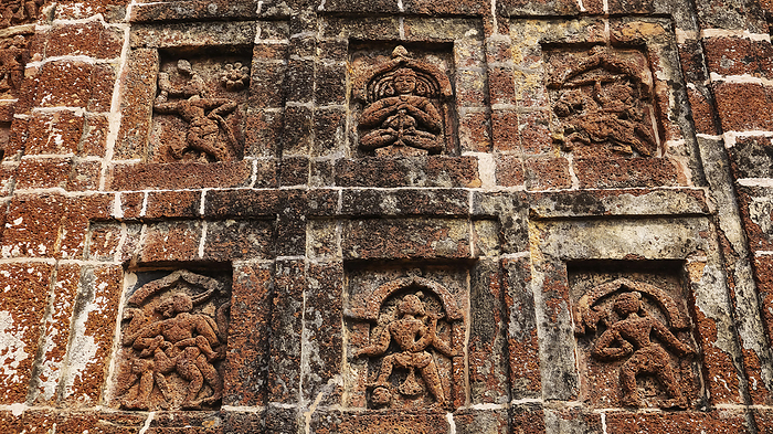 Carvings of Hindu God and Goddess on the Gokulchand Temple, Gokulnagar, West Bengal, India. Carvings of Hindu God and Goddess on the Gokulchand Temple, Gokulnagar, West Bengal, India., by Zoonar RealityImages