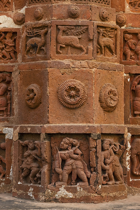 Ancient Carvings on the Jor Bangla Temple, Bishnupur, West Bengal, India. Ancient Carvings on the Jor Bangla Temple, Bishnupur, West Bengal, India., by Zoonar RealityImages