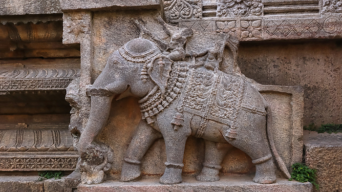 Detail Carving of Elephant on the Rayagopura, Melukote, Karnataka, India. Detail Carving of Elephant on the Rayagopura, Melukote, Karnataka, India., by Zoonar RealityImages