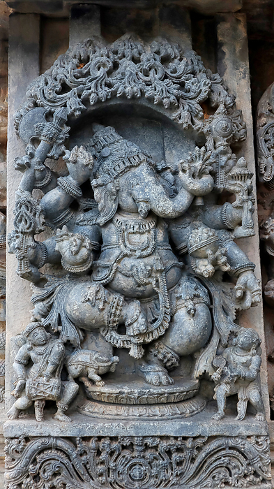 Lord Ganesha sculpture on the Chennakeshava temple walls, Aralguppe, Tumkur, Karnataka, India. Lord Ganesha sculpture on the Chennakeshava temple walls, Aralguppe, Tumkur, Karnataka, India., by Zoonar RealityImages