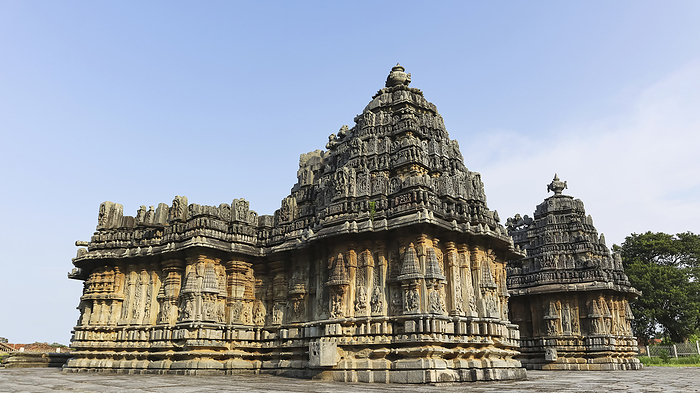View of a pair of nearly identical Hindu temples Nageshvara Chennakeshava temple, Mosale, Hassan, Karnataka, India. View of a pair of nearly identical Hindu temples Nageshvara Chennakeshava temple, Mosale, Hassan, Karnataka, India., by Zoonar RealityImages