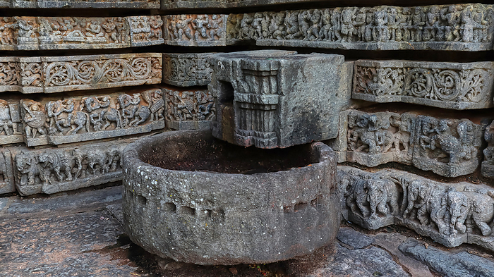 Stone pot outside of the temple, Chennakeshava Temple, Aralguppe, Tumkur, Karnataka, India. Stone pot outside of the temple, Chennakeshava Temple, Aralguppe, Tumkur, Karnataka, India., by Zoonar RealityImages