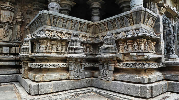 Carvings on the mandapam of Bucesvara temple of Koravangala, Hassan, Karnataka, India. Carvings on the mandapam of Bucesvara temple of Koravangala, Hassan, Karnataka, India., by Zoonar RealityImages