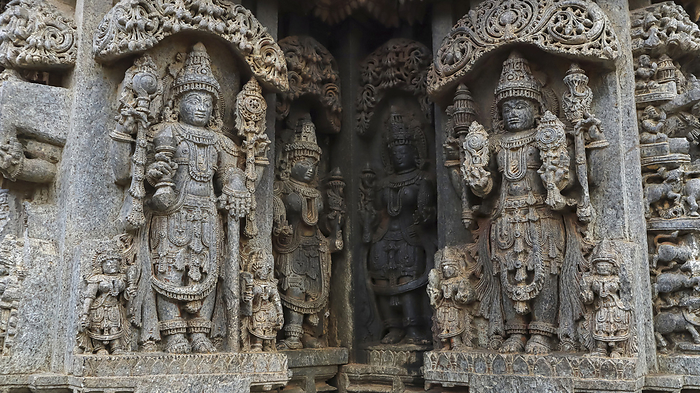 Twin Sculptures of Lord Vishnu at Chennakeshava Temple, Somanathpura, Karnataka, India. Twin Sculptures of Lord Vishnu at Chennakeshava Temple, Somanathpura, Karnataka, India., by Zoonar RealityImages