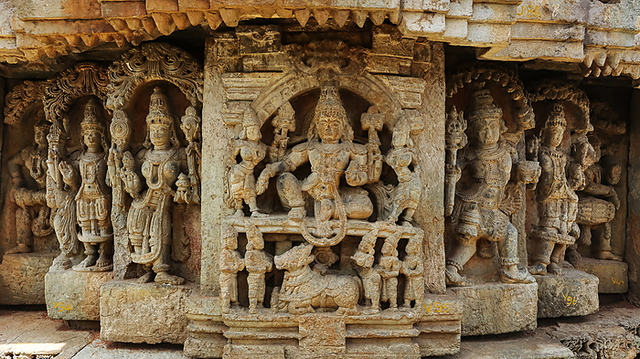 Sculpture of Lord Shiva and Nandi, Mallikarjuna Temple, Basralu, Mandya, Karnataka. Sculpture of Lord Shiva and Nandi, Mallikarjuna Temple, Basralu, Mandya, Karnataka., by Zoonar RealityImages